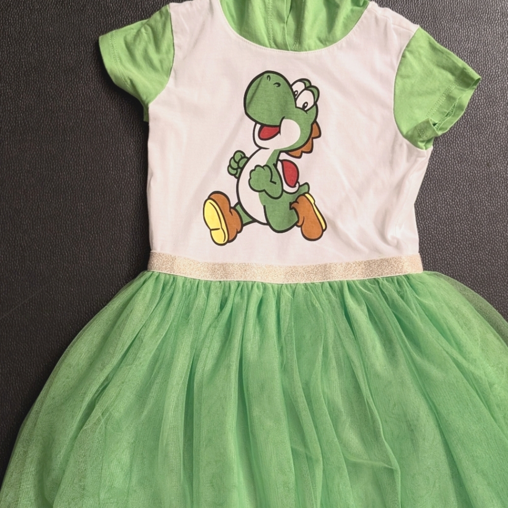 Green and White Yoshi Character Dress